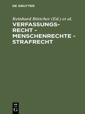 cover image of Verfassungsrecht--Menschenrechte--Strafrecht